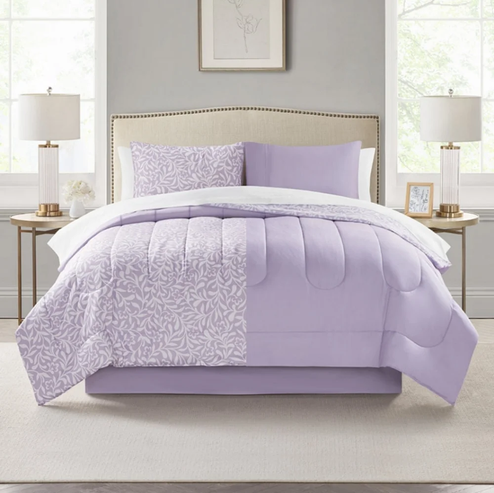 SUPER SALE ** BRAND NEW ** 8 PC Lavender Floral Comforter Set